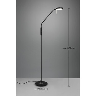 Lampa podłogowa LED Monza czarna | Trio - Nowoczesny design