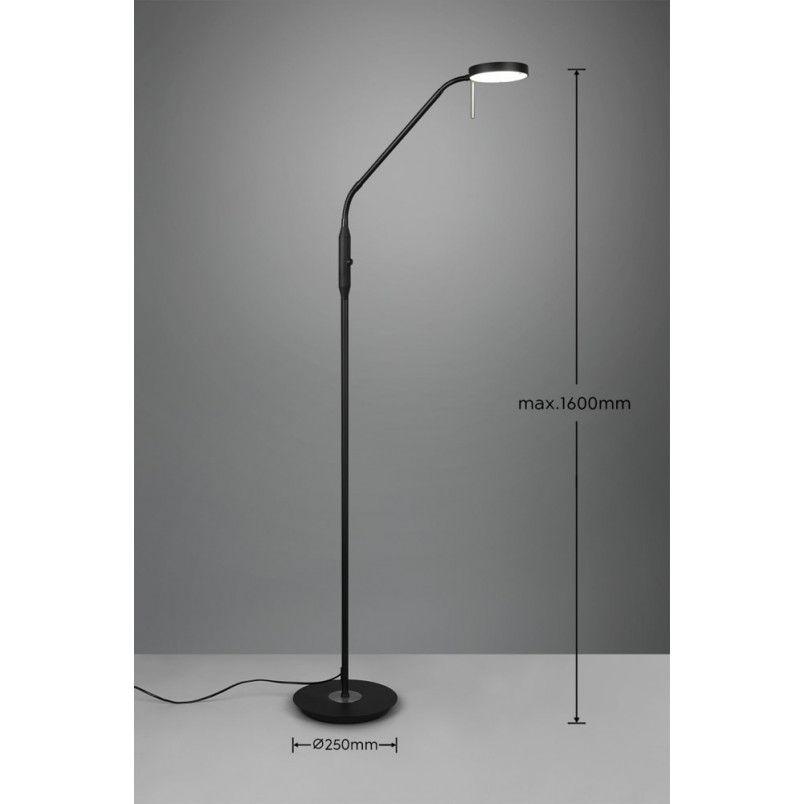 Lampa podłogowa LED Monza czarna | Trio - Nowoczesny design