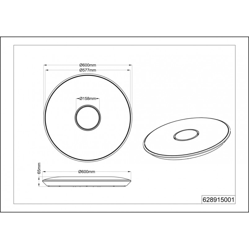 Plafon LED Okrągły z Pilotem Tokyo 60cm | Trio