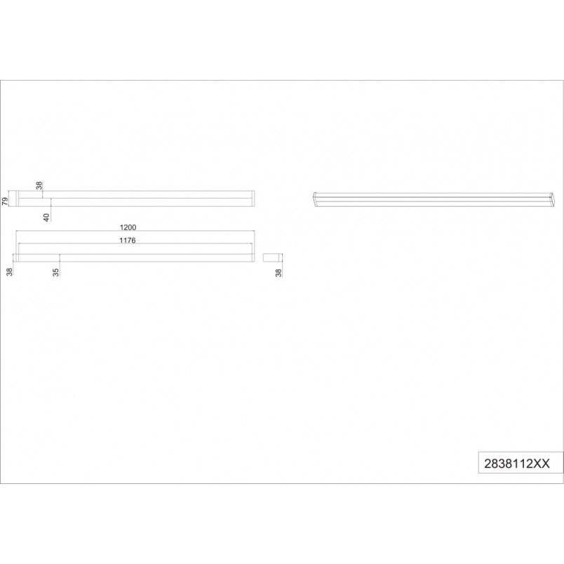 Kinkiet LED Fabio czarny 120cm - Trio | Oświetlenie łazienkowe