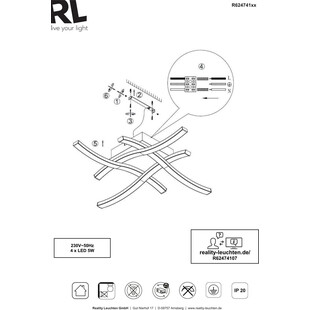 Plafon nowoczesny Route 46 LED Nikiel Mat marki Reality