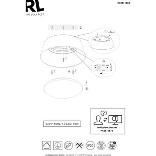 Plafon LED Ponts czarny 45cm | Reality - Oświetlenie