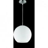 Lampa wisząca Moon - szklana kula, biały kolor | Reality