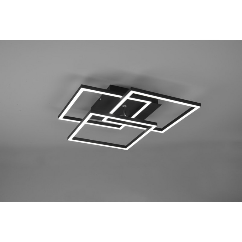 Plafon LED czarny z pilotem Reality | Nowoczesne oświetlenie