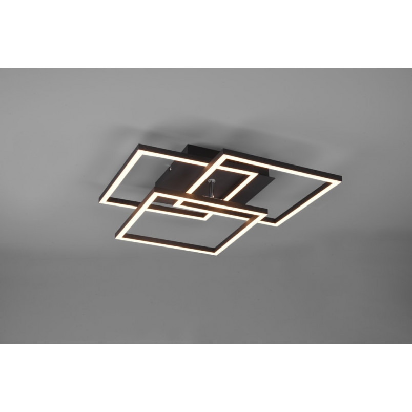 Plafon LED czarny z pilotem Reality | Nowoczesne oświetlenie