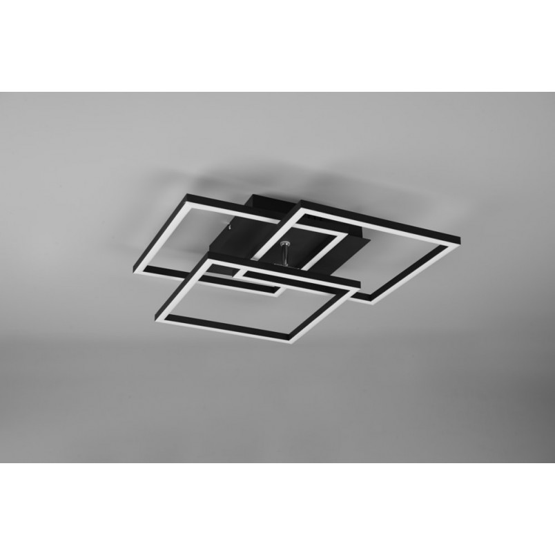 Plafon LED czarny z pilotem Reality | Nowoczesne oświetlenie