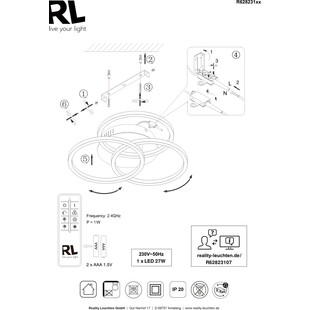 Plafon LED Circle z pilotem | Reality - Nowoczesne oświetlenie