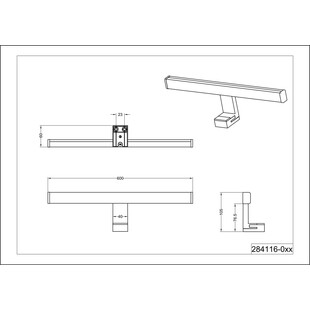 Kinkiet łazienkowy LED Trio Lino | 40cm, Chrom | IP44