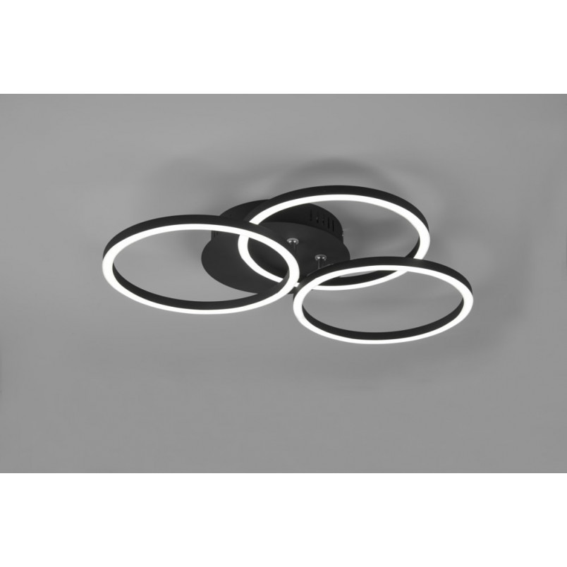 Plafon LED Circle czarny z pilotem | Reality