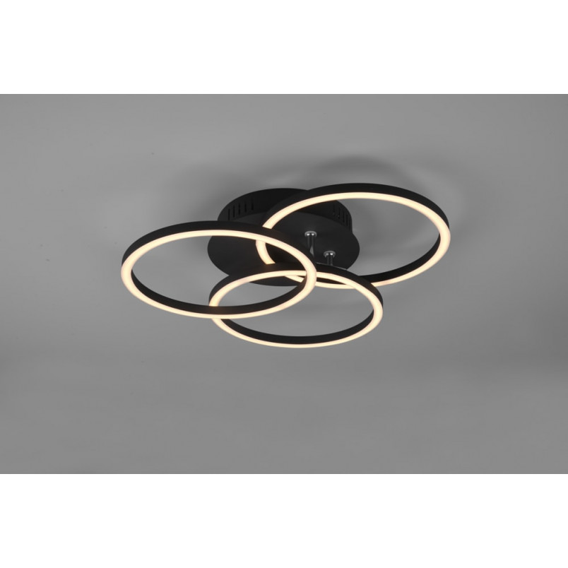 Plafon LED Circle czarny z pilotem | Reality