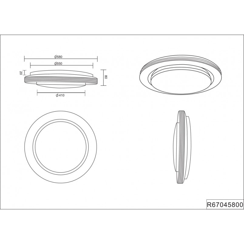 Plafon LED biały Atria 58cm - Pilot, Ściemniacz | Reality
