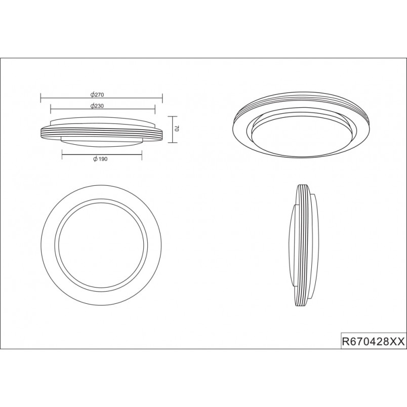 Plafon LED Atria 27cm - Pilot, Ściemniacz, Biały | Reality
