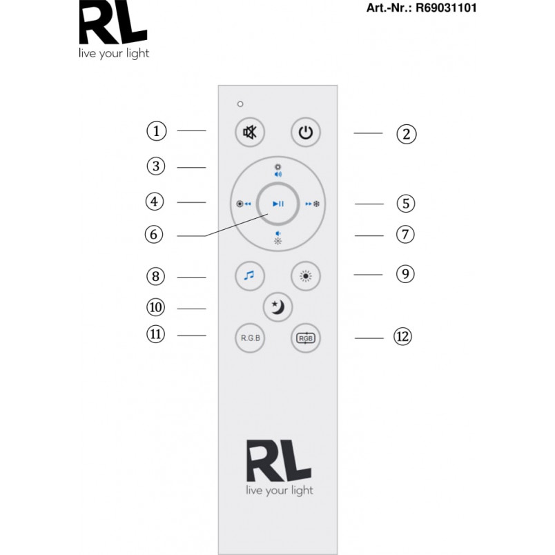 Plafon LED Reality Musica z Głośnikiem i Pilotem | 41cm