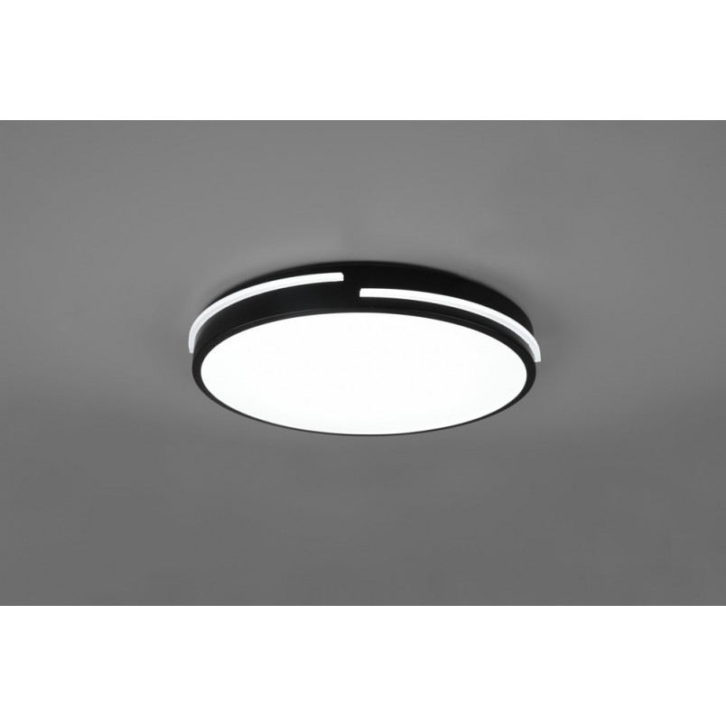 Plafon LED czarny z pilotem | Reality Tacoma 40cm
