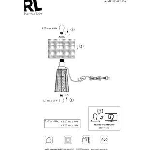 Lampa stołowa rustykalna Straw brązowa - Reality | Odkryj ciepło i styl