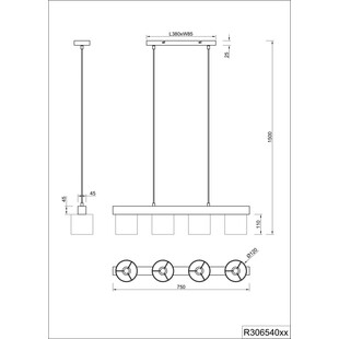Lampa Wisząca Skandynawska Cameron IV | Czarna i Złota