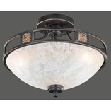 Plafon antyczny Quinta Trio - 42cm, szkło, miedź | Sklep z lampami