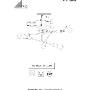Plafon Industrialny Cross | Trio - Loftowy Design