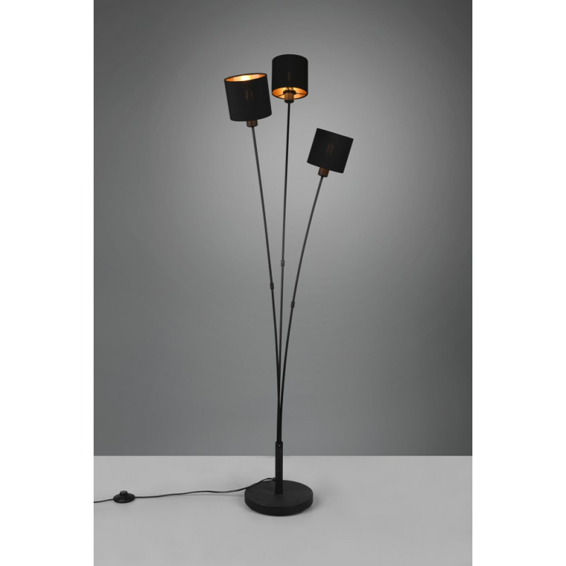 Lampa podłogowa Tommy czarno-złota | Reality - Eleganckie oświetlenie