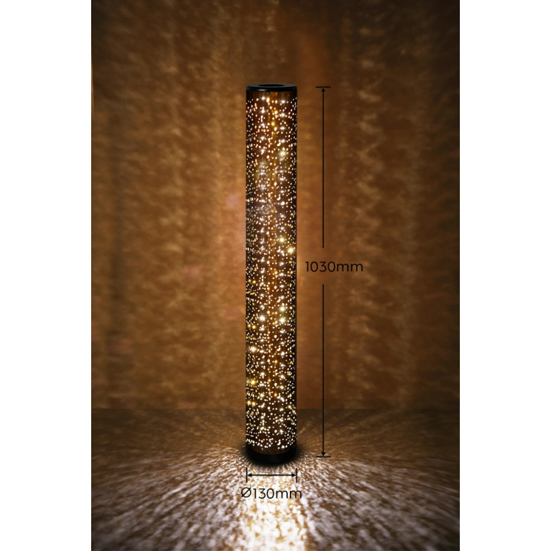 Lampa podłogowa LED czarno-złota Reality | Eleganckie oświetlenie