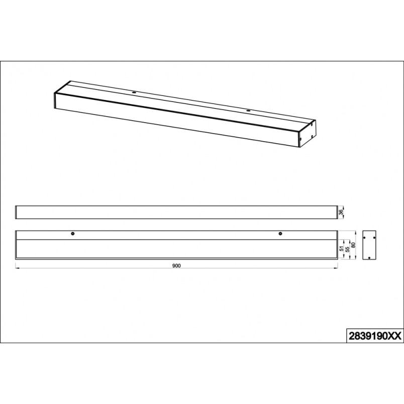Kinkiet Łazienkowy Rocco LED 90cm Czarny Trio | Oświetlenie IP44