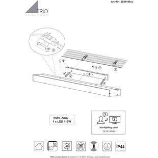 Kinkiet łazienkowy Rocco LED 90cm chrom Trio | Oświetlenie IP44