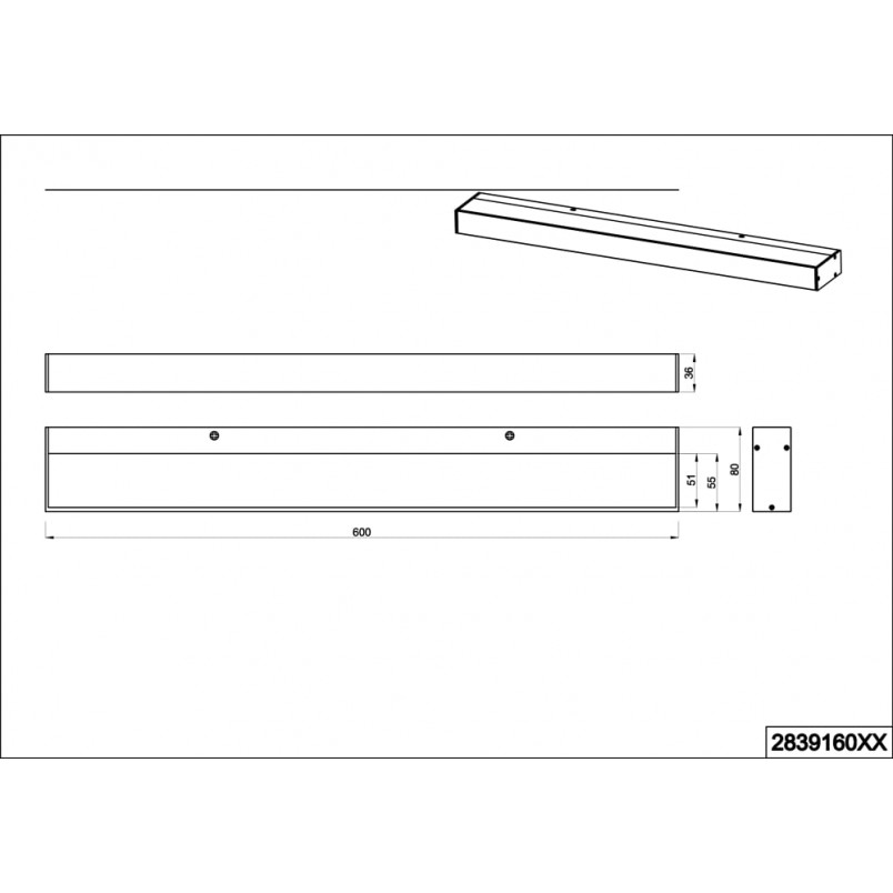 Kinkiet łazienkowy Rocco LED 60cm czarny Trio - Światło IP44