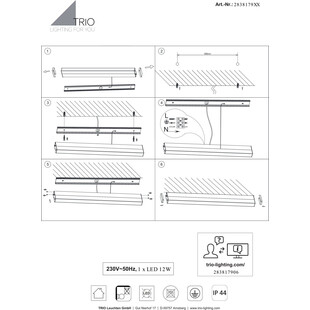 Kinkiet łazienkowy LED Fabio 80cm | Trio - Chrom/Biały
