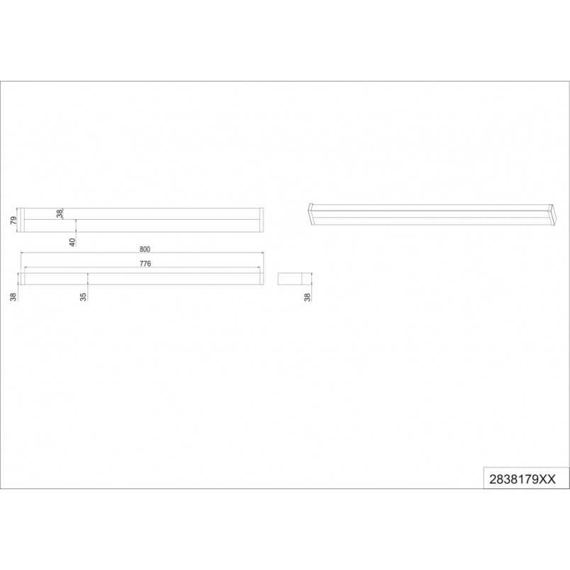 Kinkiet łazienkowy LED Fabio 80cm | Trio - Chrom/Biały