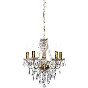 Żyrandol glamour z kryształkami Lüster 52cm przezroczysty / mosiądz polerowany Reality