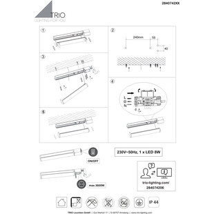 Kinkiet Łazienkowy LED Trio Piera | Chrom, IP44