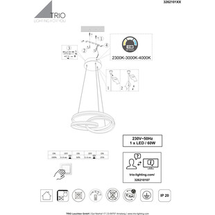 Lampa wisząca LED Yara Trio | Nowoczesne oświetlenie