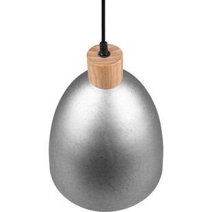 Lampa wisząca loft Reality Jagger | Srebrna z drewnem - Kup teraz!