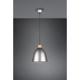 Lampa wisząca loft Reality Jagger | Srebrna z drewnem - Kup teraz!