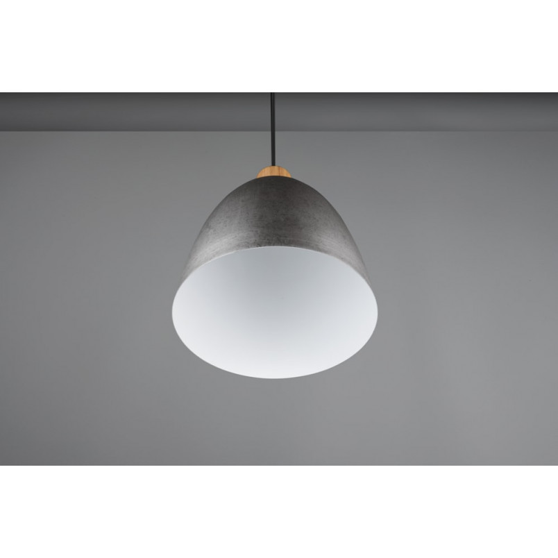 Lampa wisząca loft Reality Jagger | Srebrna z drewnem - Kup teraz!