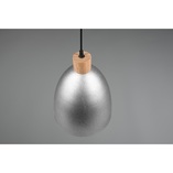 Lampa wisząca loft Reality Jagger | Srebrna z drewnem - Kup teraz!