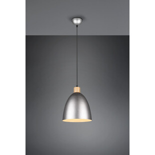 Lampa wisząca loft Reality Jagger | Srebrna z drewnem - Kup teraz!
