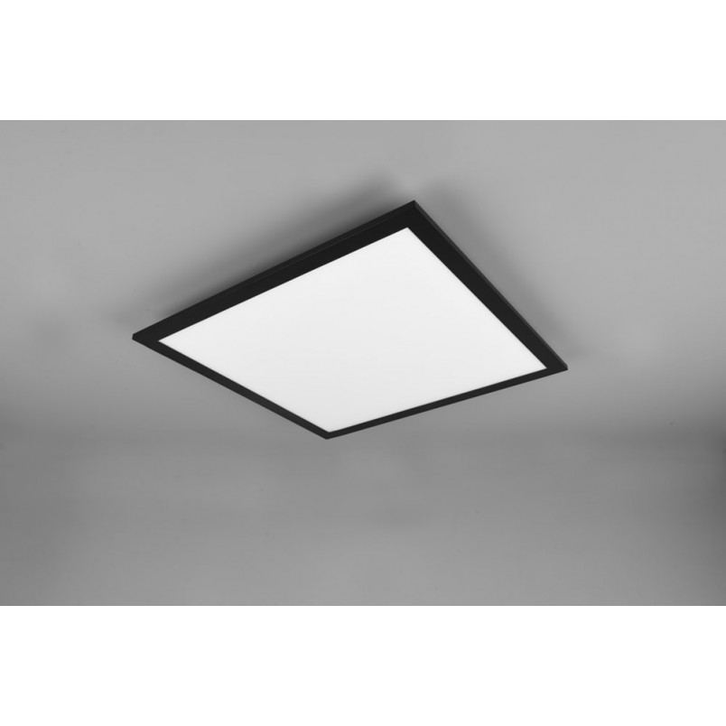 Plafon LED czarny kwadratowy 45cm Reality - Oświetlenie