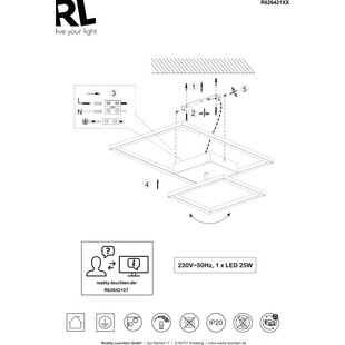 Plafon LED Padella 64cm biały Reality - Nowoczesne oświetlenie