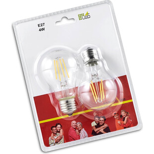 Żarówka Globe E27 4W Trio - Dekoracyjna, Przezroczysta