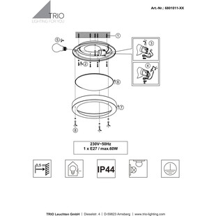 Plafon ogrodowy Condus Trio | Czarny, IP44 | Sklep z lampami