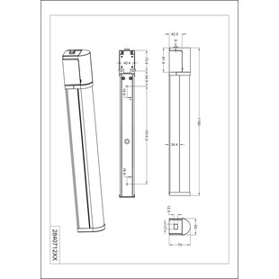 Kinkiet LED Piera Trio | Czarny | 119cm | IP44