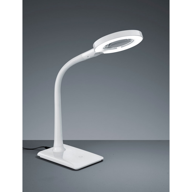 Lampa biurkowa Lupo LED biała Trio - Nowoczesne oświetlenie