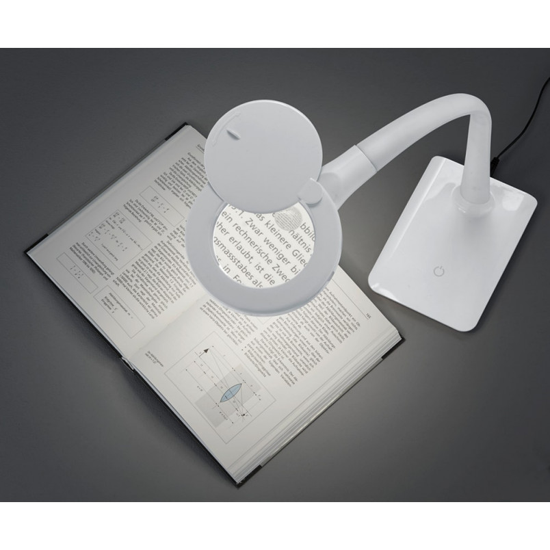 Lampa biurkowa Lupo LED biała Trio - Nowoczesne oświetlenie