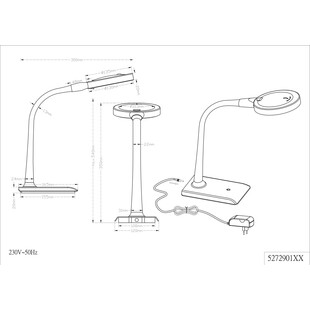Lampa biurkowa Lupo LED biała Trio - Nowoczesne oświetlenie