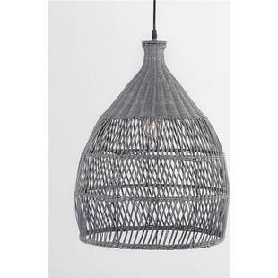 Lampa wisząca rattanowa boho Tanic szara | Decolab24