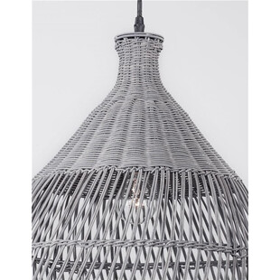 Lampa wisząca rattanowa boho Tanic szara | Decolab24
