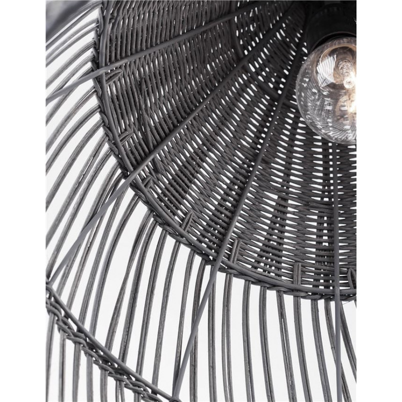 Lampa wisząca rattanowa boho Tanic szara | Decolab24
