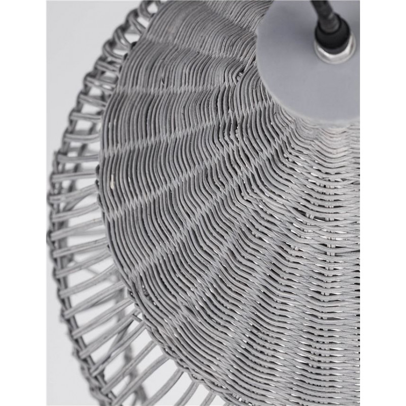 Lampa wisząca rattanowa boho Tanic szara | Decolab24