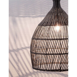 Lampa wisząca rattanowa boho Tanic szara | Decolab24